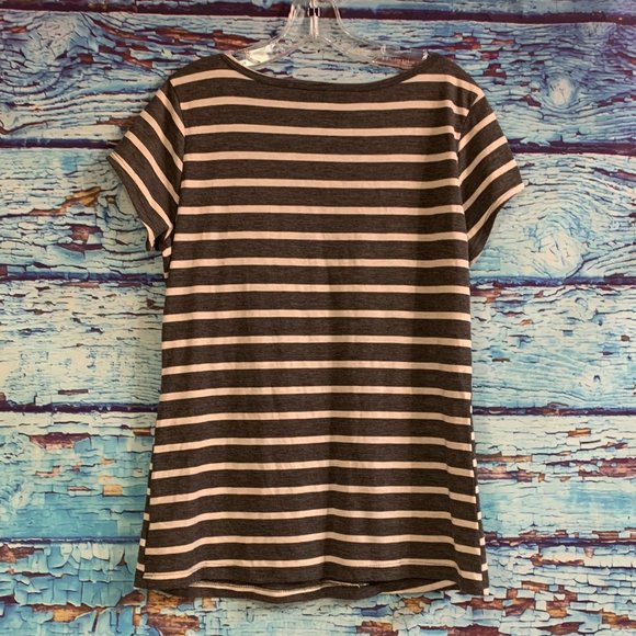 Bobeau Striped Embellished Short Sleeved Tee - Picture 5 of 6